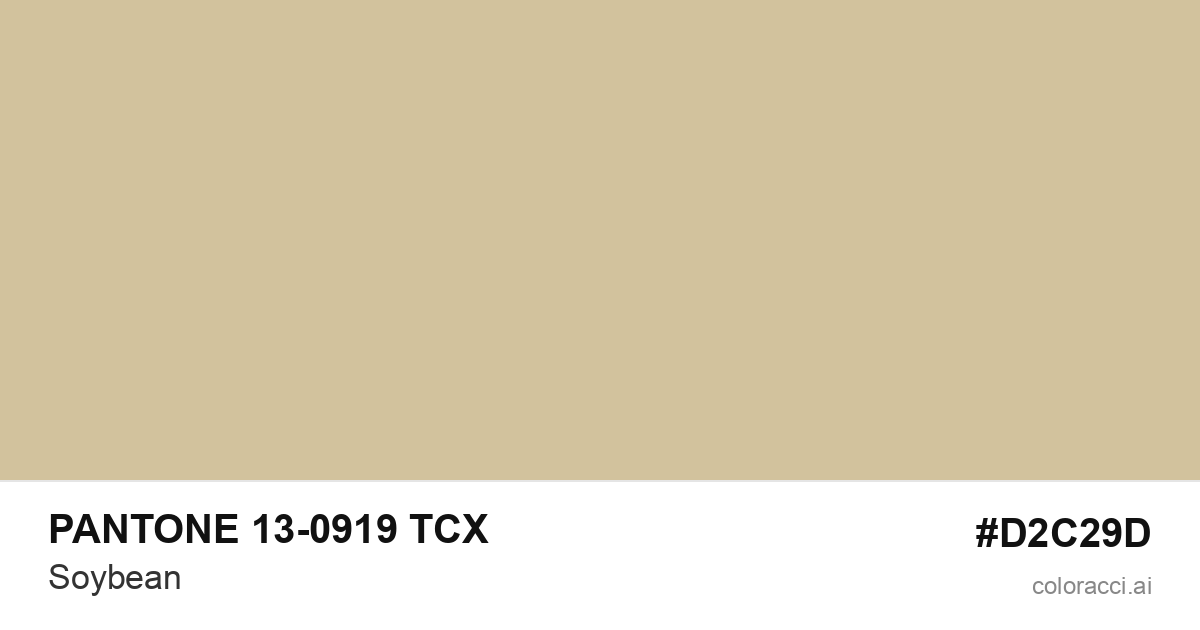 PANTONE 13-0919 TCX Soybean color swatch #D2C29D