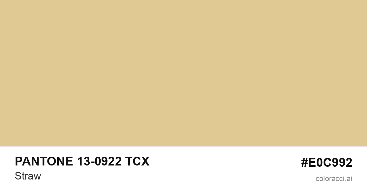 PANTONE 13-0922 TCX Straw color swatch #E0C992