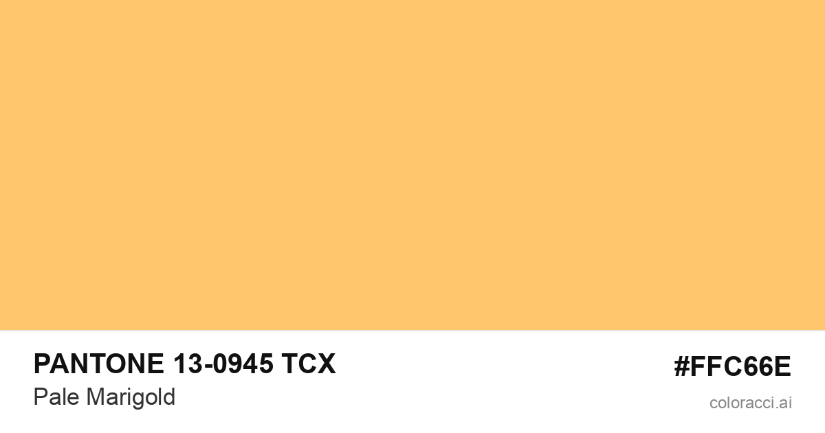 PANTONE 13-0945 TCX Pale Marigold color swatch #FFC66E