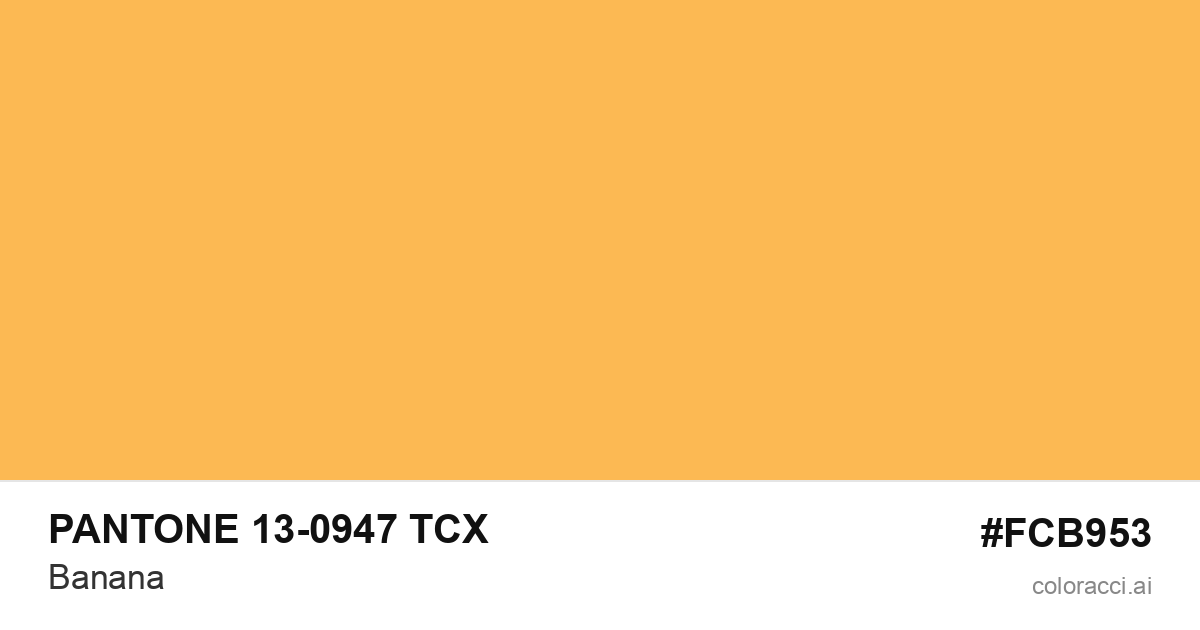 PANTONE 13-0947 TCX Banana color swatch #FCB953