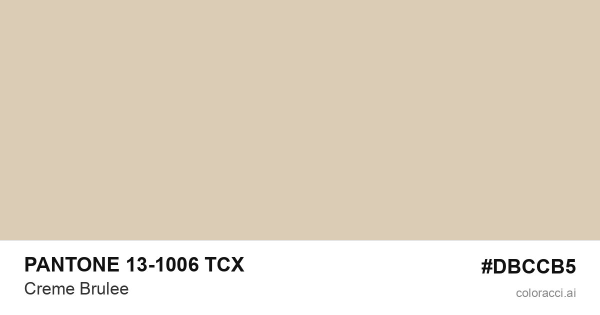 PANTONE 13-1006 TCX Creme Brulee color swatch #DBCCB5