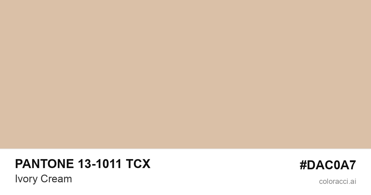PANTONE 13-1011 TCX Ivory Cream color swatch #DAC0A7