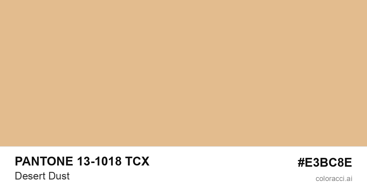 PANTONE 13-1018 TCX Desert Dust color swatch #E3BC8E