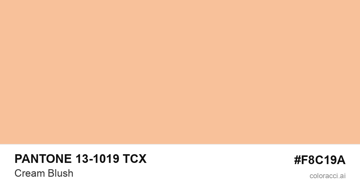 PANTONE 13-1019 TCX Cream Blush color swatch #F8C19A