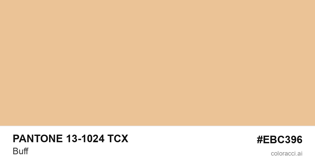 PANTONE 13-1024 TCX Buff color swatch #EBC396