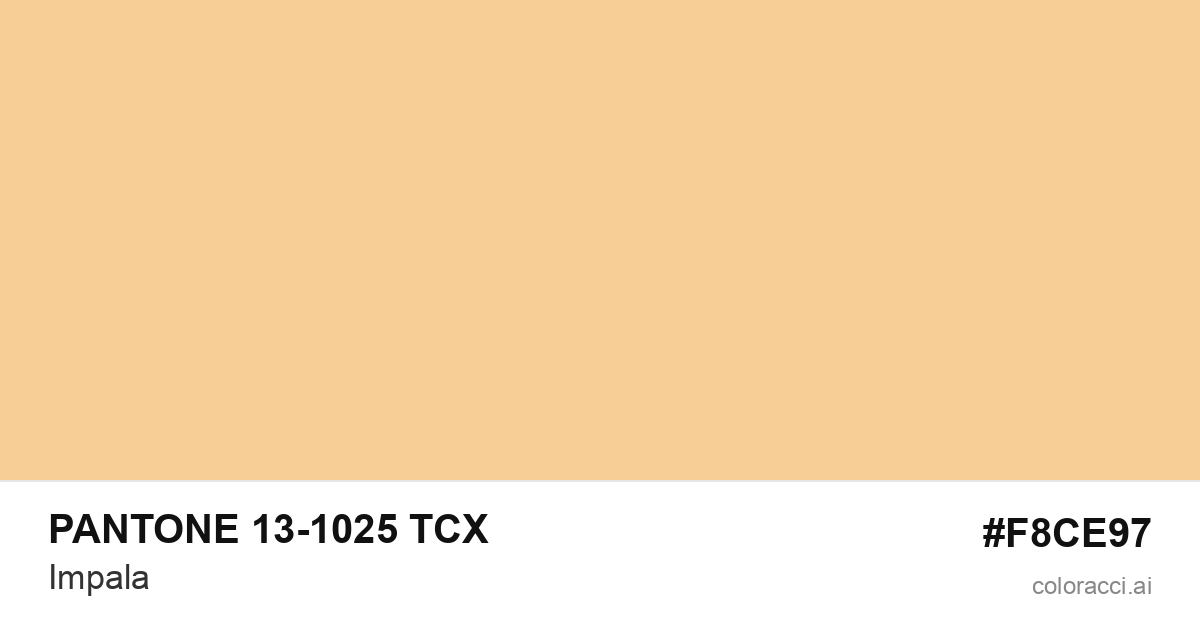 PANTONE 13-1025 TCX Impala color swatch #F8CE97