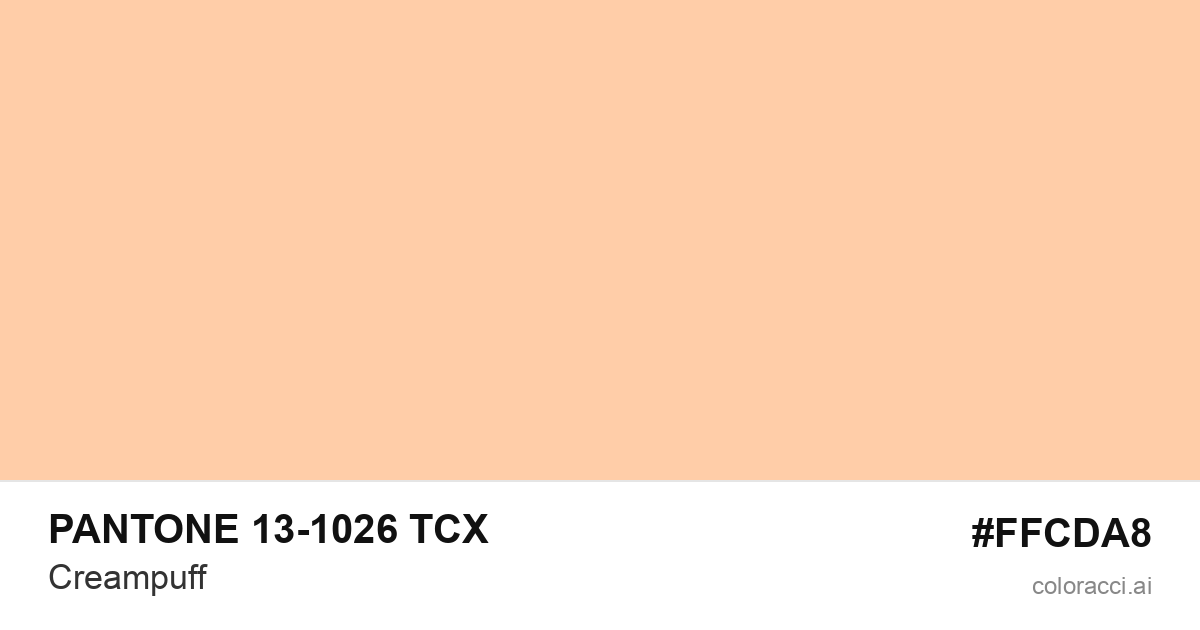 PANTONE 13-1026 TCX Creampuff color swatch #FFCDA8