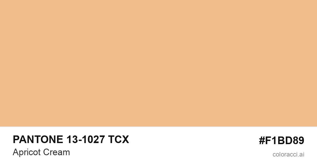 PANTONE 13-1027 TCX Apricot Cream color swatch #F1BD89