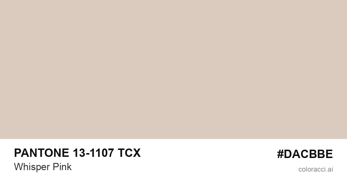 PANTONE 13-1107 TCX Whisper Pink color swatch #DACBBE