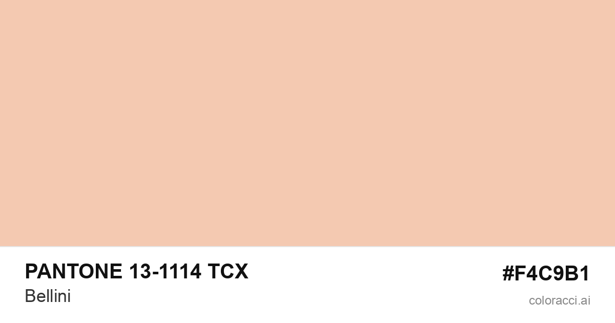 PANTONE 13-1114 TCX Bellini color swatch #F4C9B1