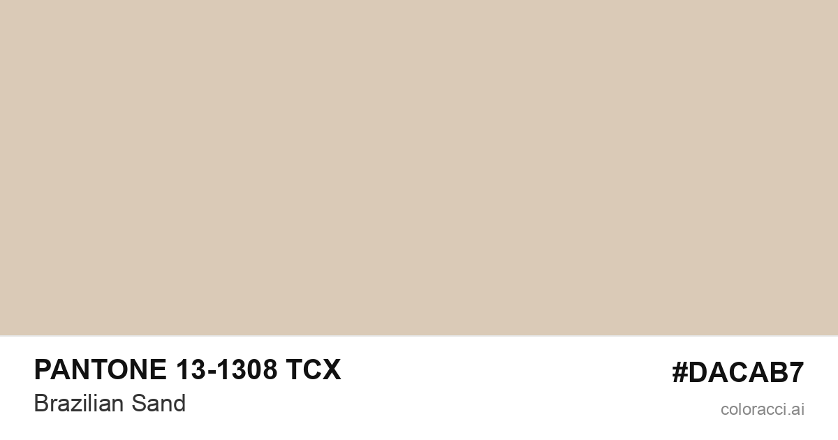 PANTONE 13-1308 TCX Brazilian Sand color swatch #DACAB7