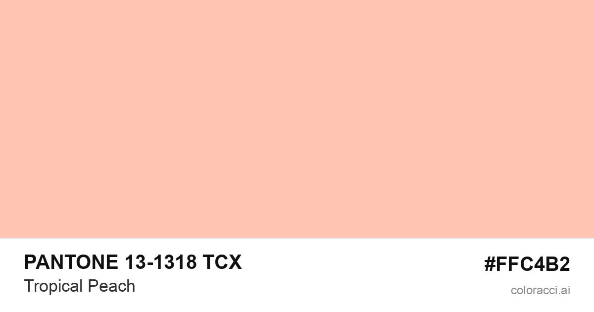 PANTONE 13-1318 TCX Tropical Peach color swatch #FFC4B2