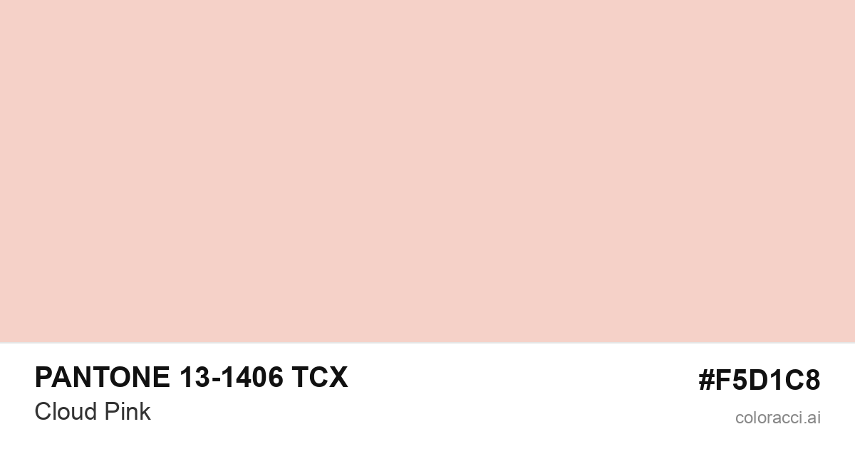 PANTONE 13-1406 TCX Cloud Pink color swatch #F5D1C8