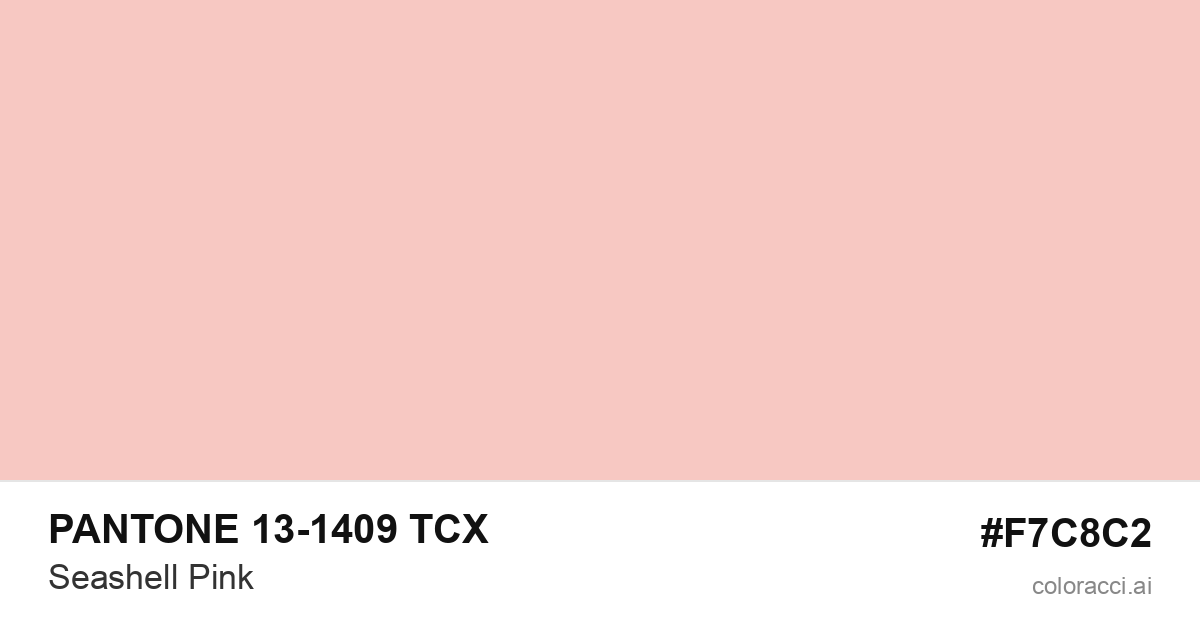PANTONE 13-1409 TCX Seashell Pink color swatch #F7C8C2