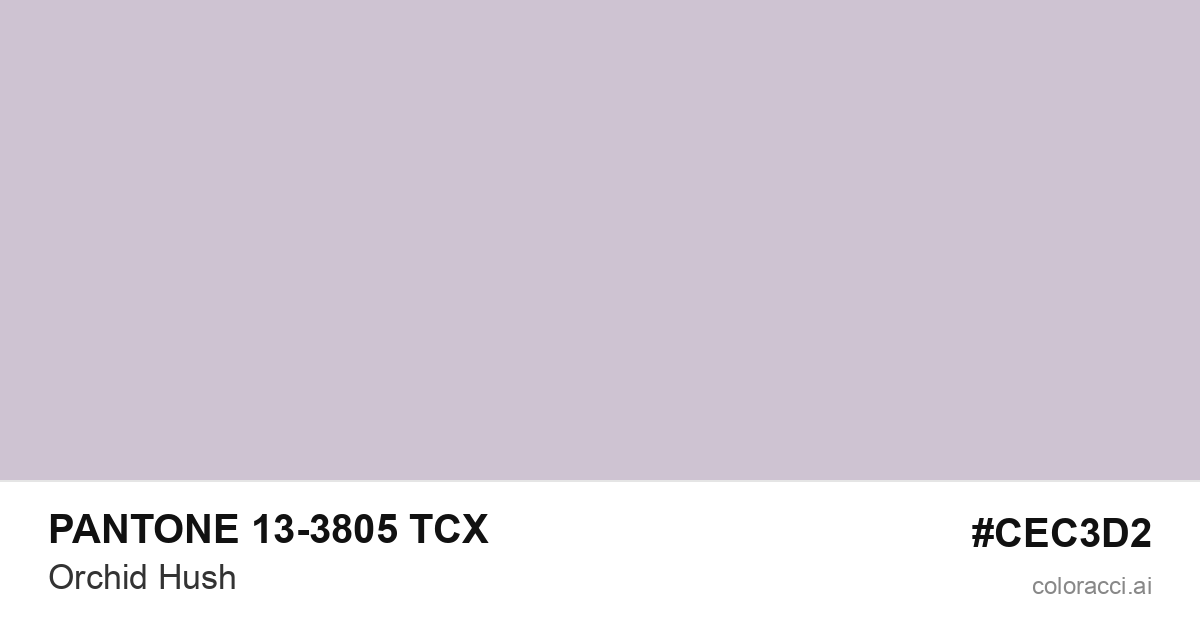PANTONE 13-3805 TCX Orchid Hush color swatch #CEC3D2