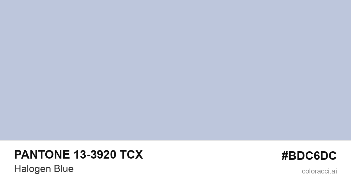 PANTONE 13-3920 TCX Halogen Blue color swatch #BDC6DC