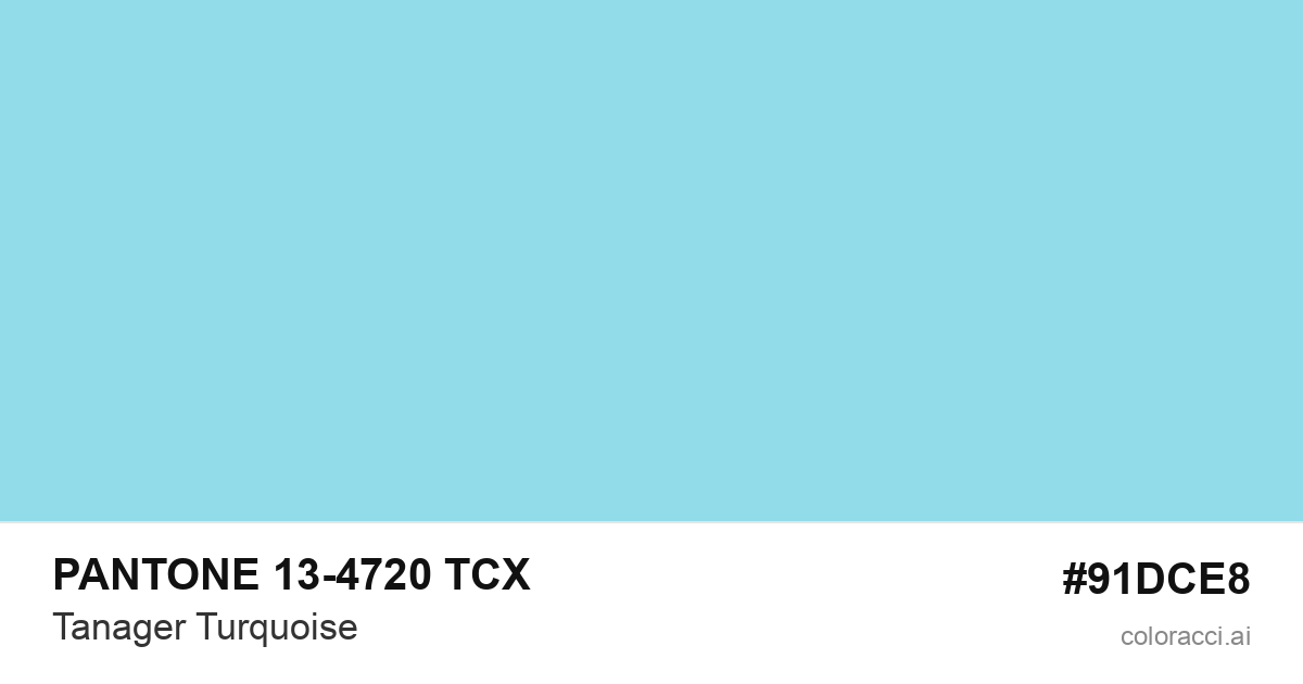 PANTONE 13-4720 TCX Tanager Turquoise color swatch #91DCE8