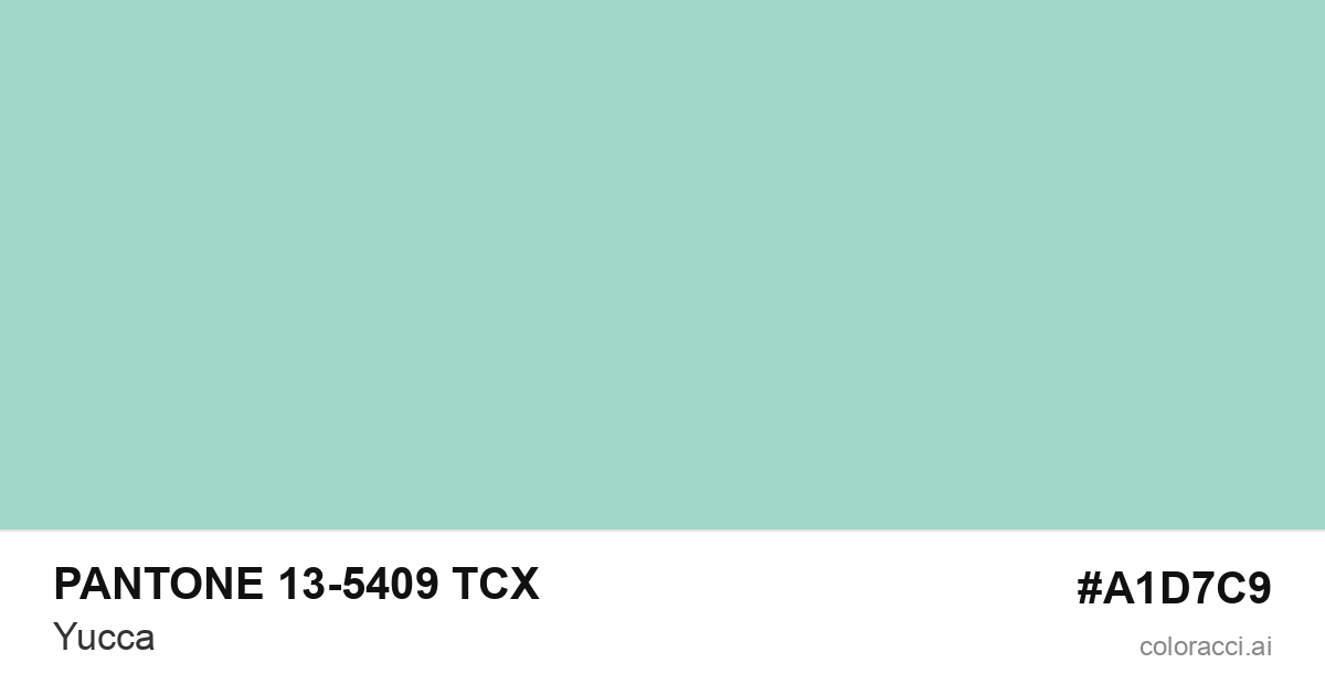 PANTONE 13-5409 TCX Yucca color swatch #A1D7C9