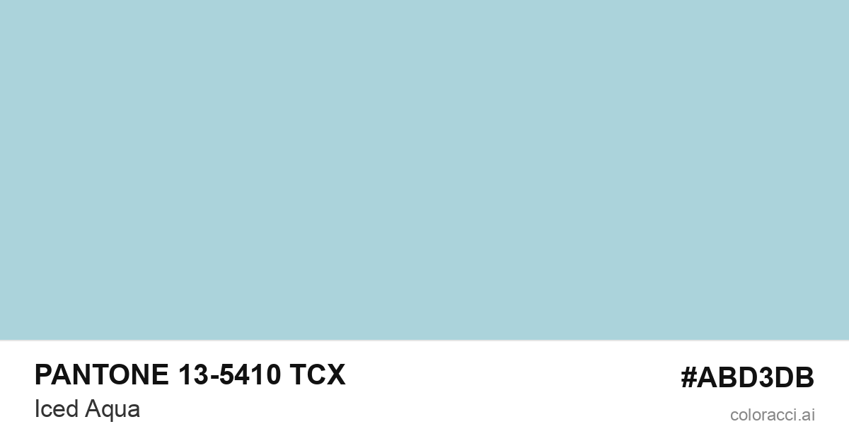 PANTONE 13-5410 TCX Iced Aqua color swatch #ABD3DB