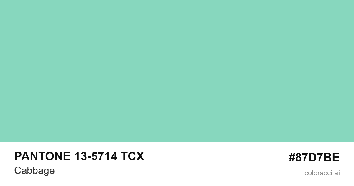 PANTONE 13-5714 TCX Cabbage color swatch #87D7BE