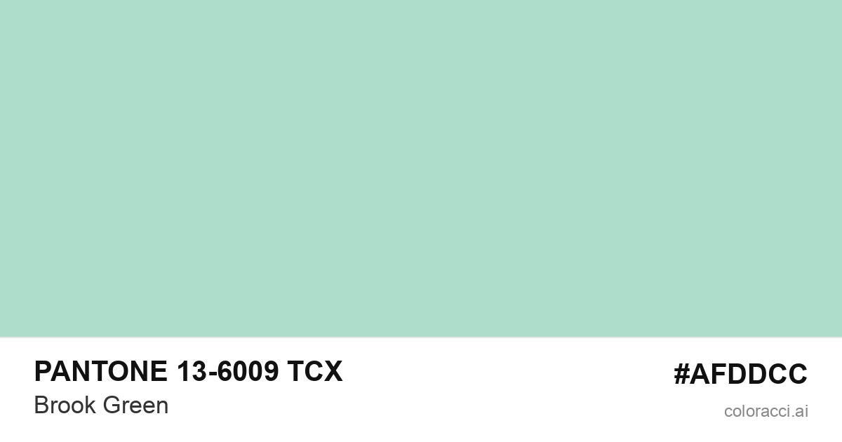 PANTONE 13-6009 TCX Brook Green color swatch #AFDDCC
