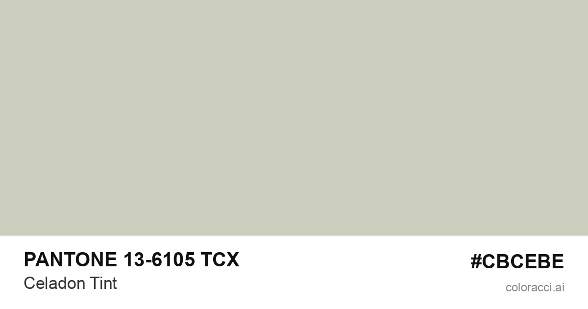 PANTONE 13-6105 TCX Celadon Tint color swatch #CBCEBE