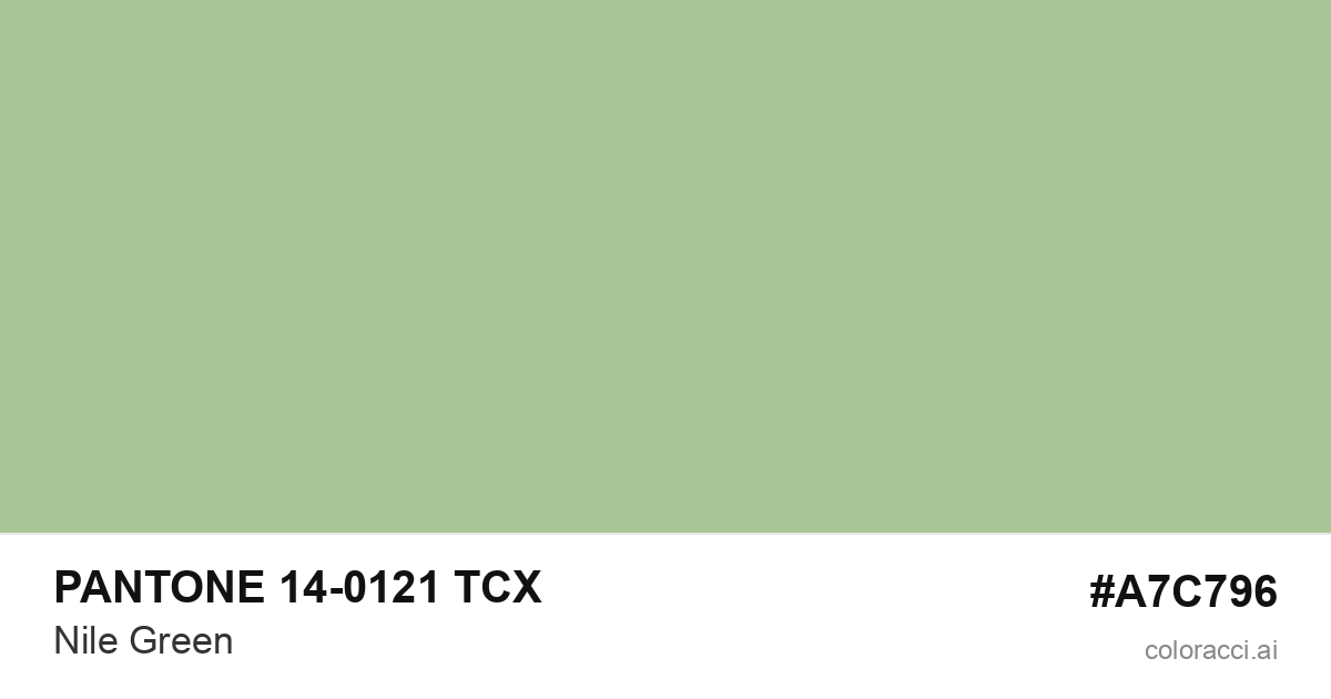 PANTONE 14-0121 TCX Nile Green color swatch #A7C796