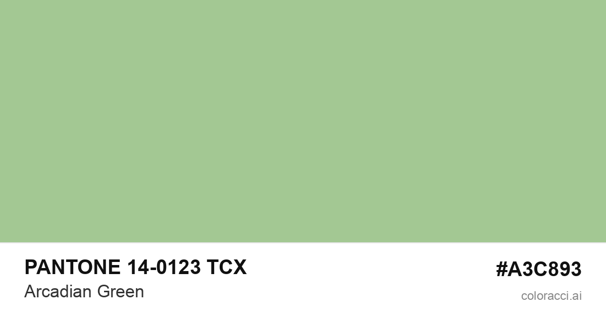 PANTONE 14-0123 TCX Arcadian Green color swatch #A3C893