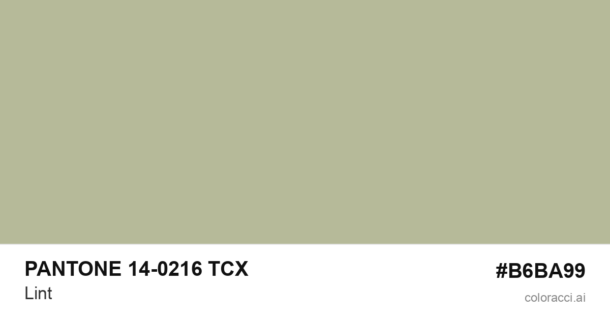 PANTONE 14-0216 TCX Lint color swatch #B6BA99