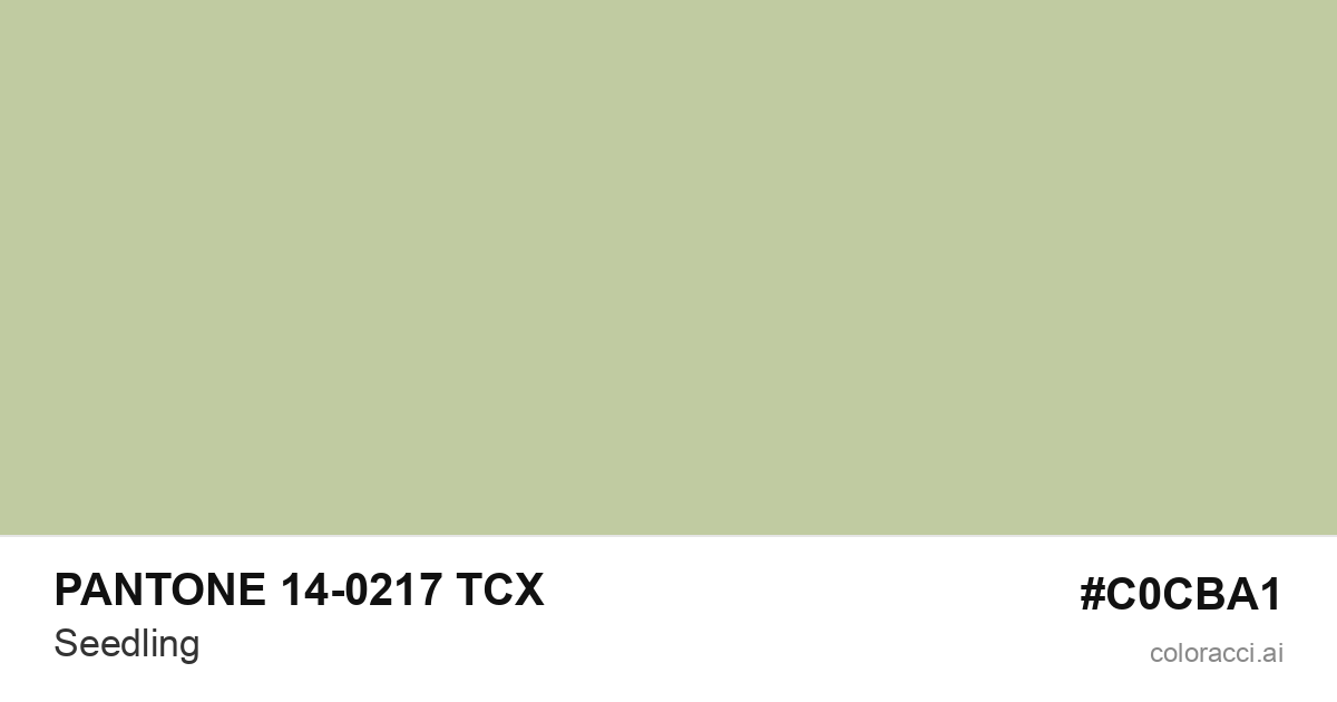 PANTONE 14-0217 TCX Seedling color swatch #C0CBA1