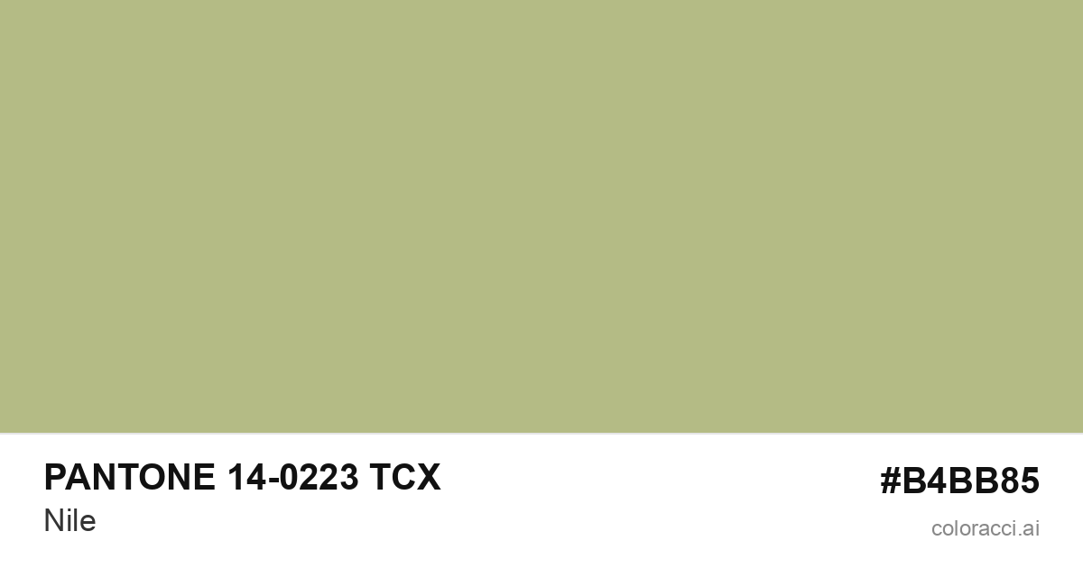 PANTONE 14-0223 TCX Nile color swatch #B4BB85