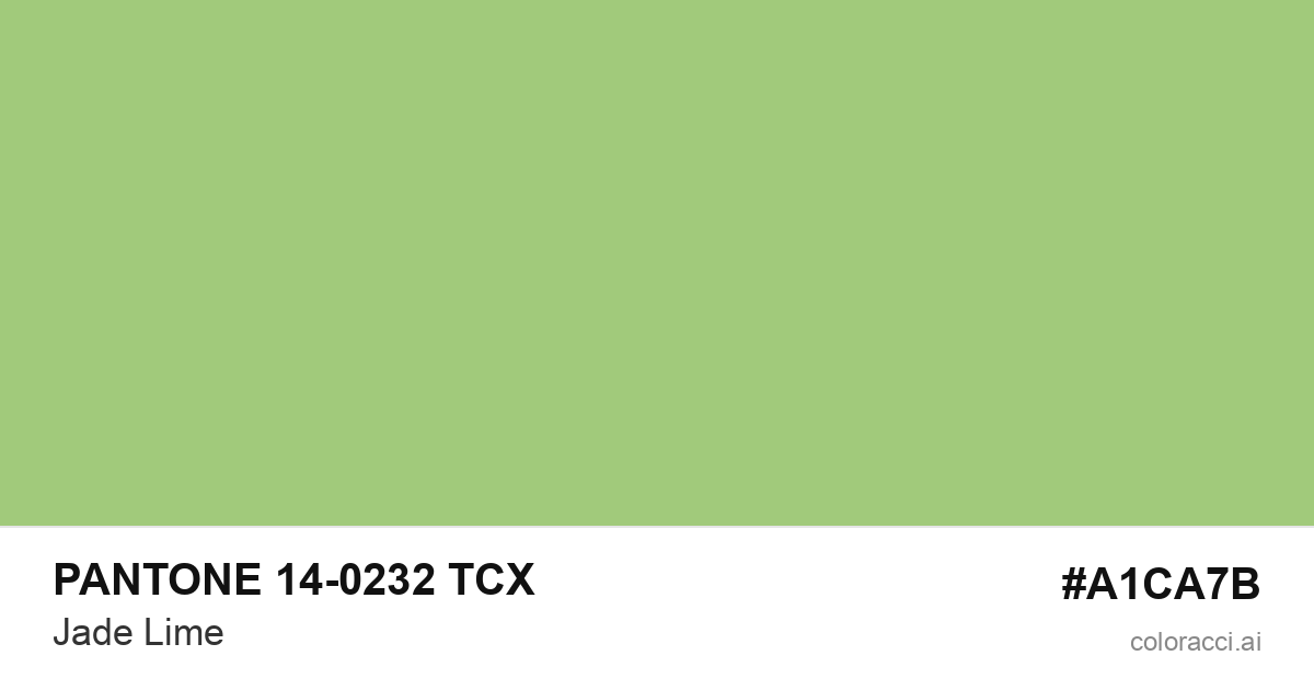PANTONE 14-0232 TCX Jade Lime color swatch #A1CA7B