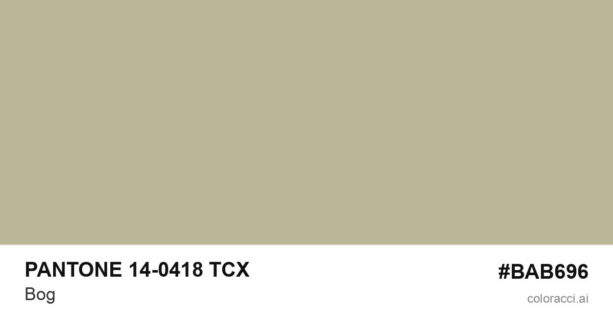 PANTONE 14-0418 TCX Bog color swatch #BAB696