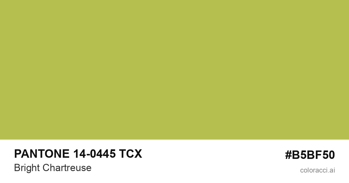 PANTONE 14-0445 TCX Bright Chartreuse color swatch #B5BF50