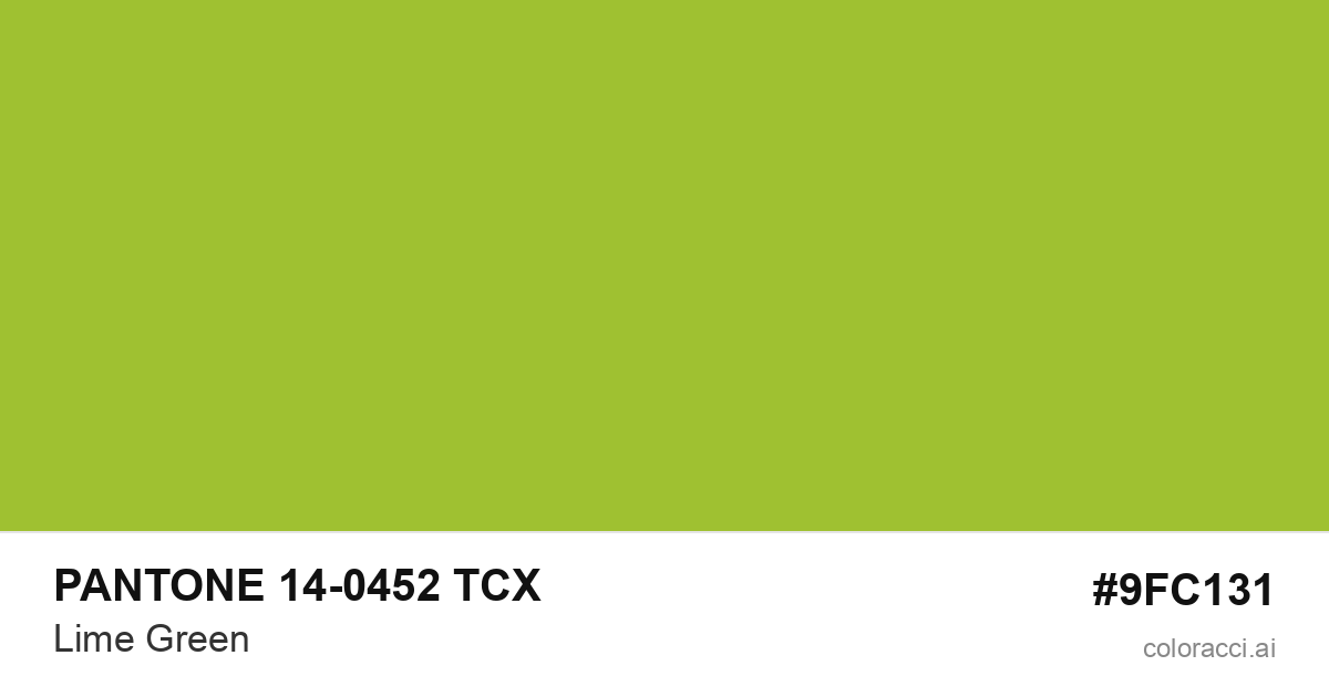 PANTONE 14-0452 TCX Lime Green color swatch #9FC131