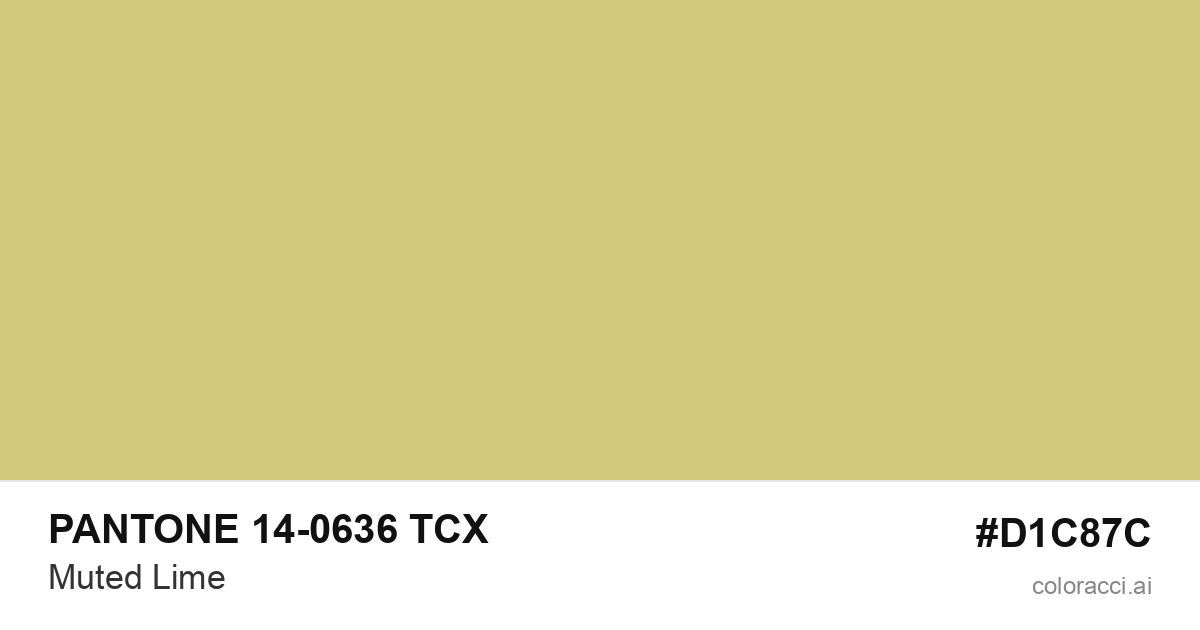 PANTONE 14-0636 TCX Muted Lime color swatch #D1C87C
