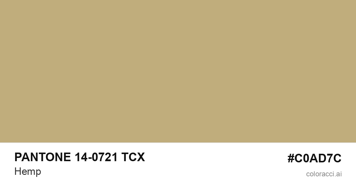 PANTONE 14-0721 TCX Hemp color swatch #C0AD7C