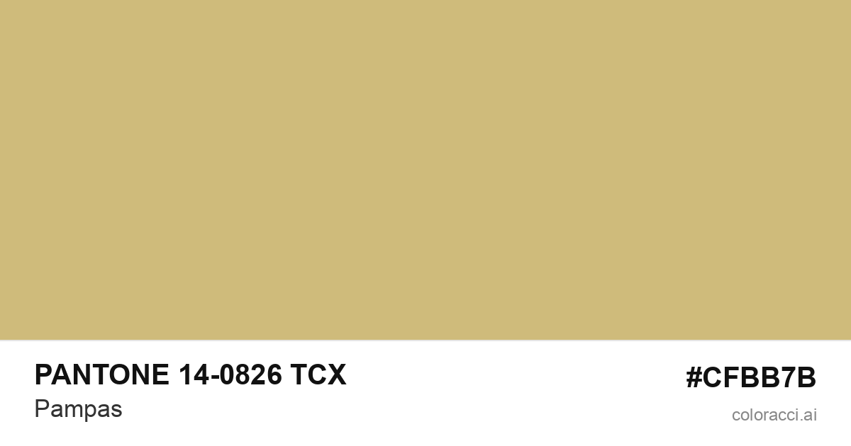 PANTONE 14-0826 TCX Pampas color swatch #CFBB7B