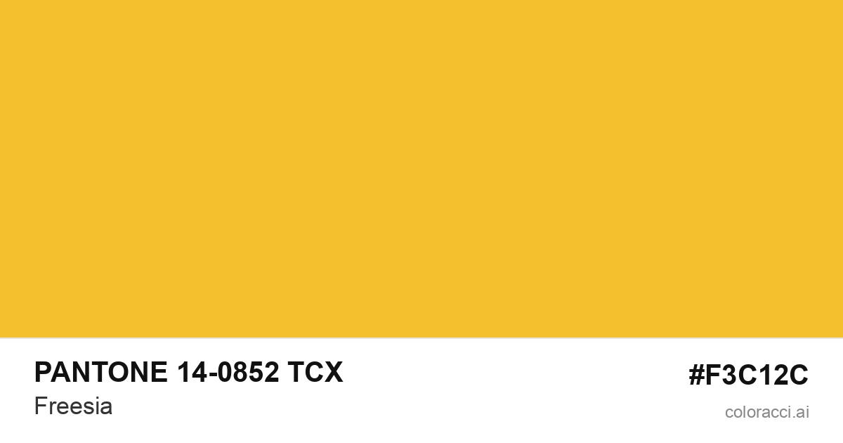 PANTONE 14-0852 TCX Freesia color swatch #F3C12C