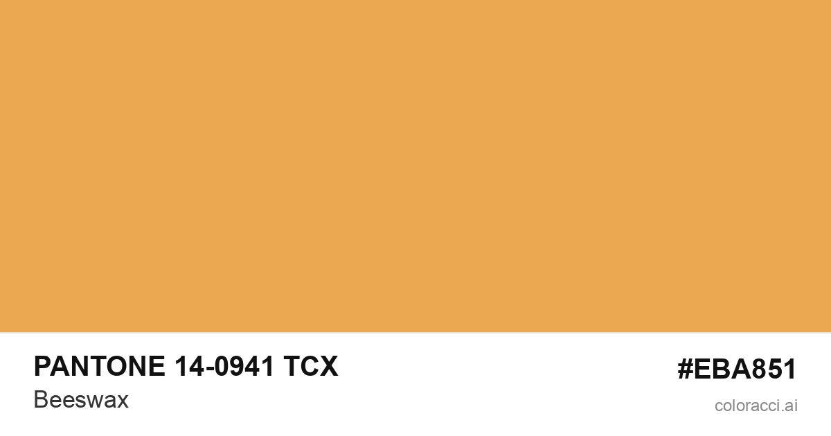 PANTONE 14-0941 TCX Beeswax color swatch #EBA851