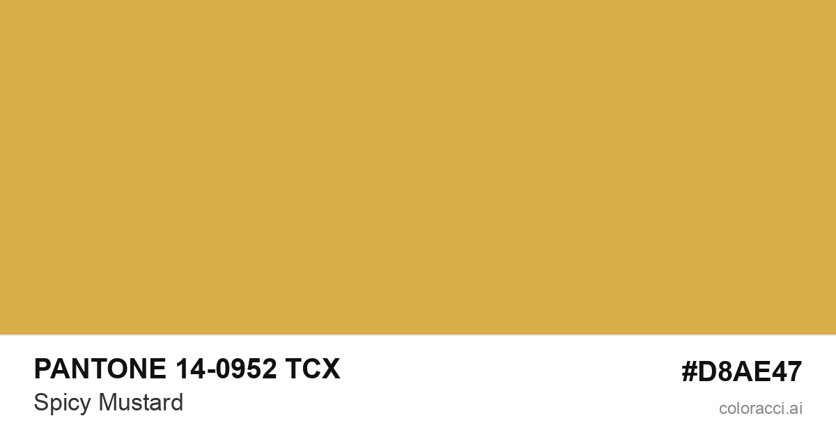 PANTONE 14-0952 TCX Spicy Mustard color swatch #D8AE47