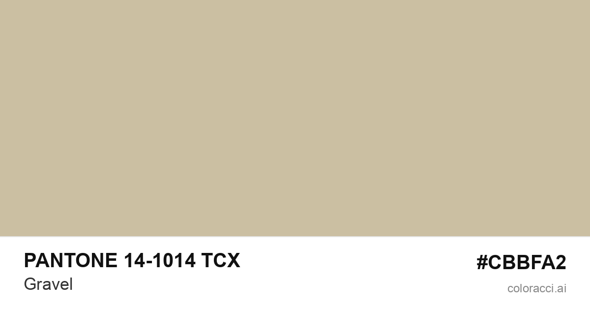 PANTONE 14-1014 TCX Gravel color swatch #CBBFA2