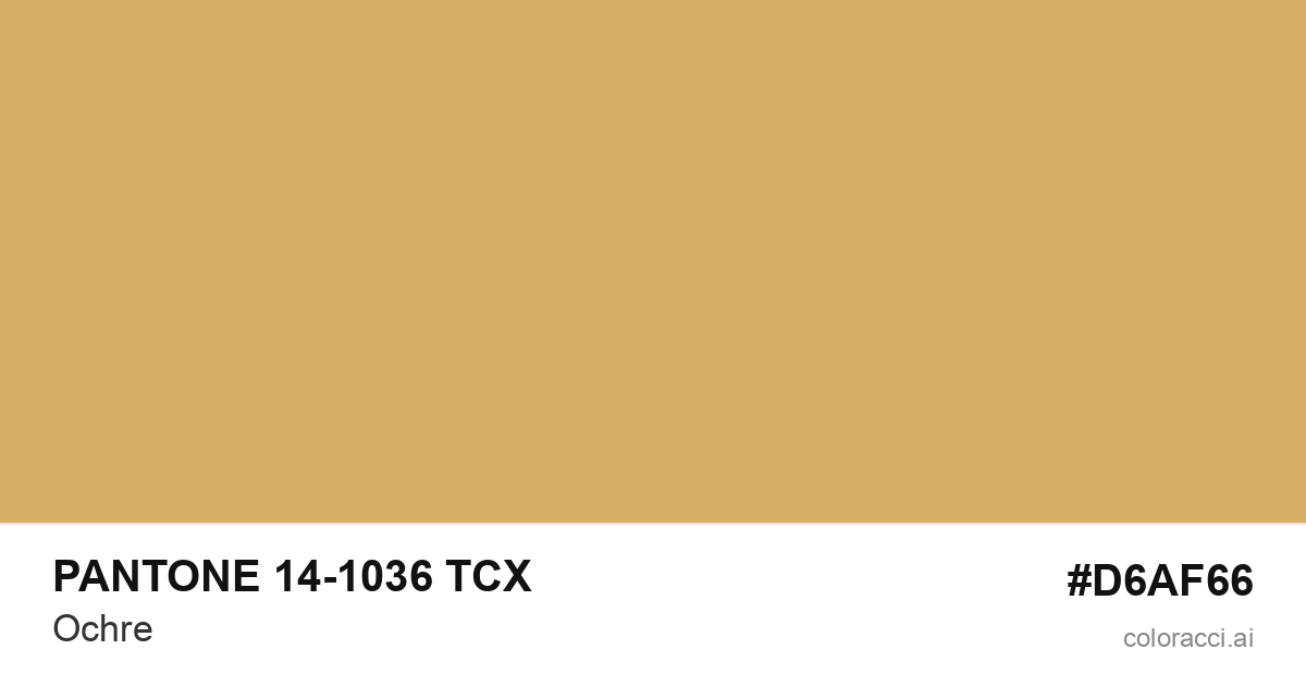 PANTONE 14-1036 TCX Ochre color swatch #D6AF66