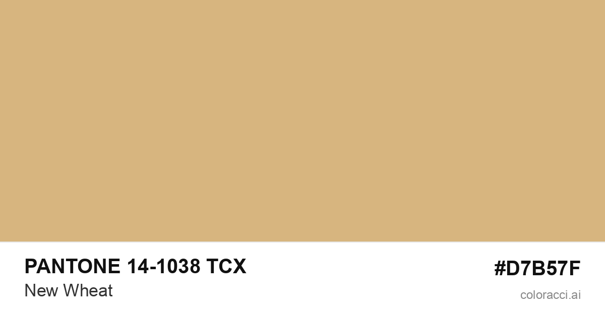 PANTONE 14-1038 TCX New Wheat color swatch #D7B57F