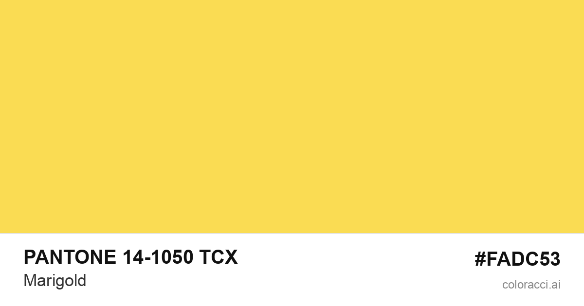 PANTONE 14-1050 TCX Marigold color swatch #FADC53
