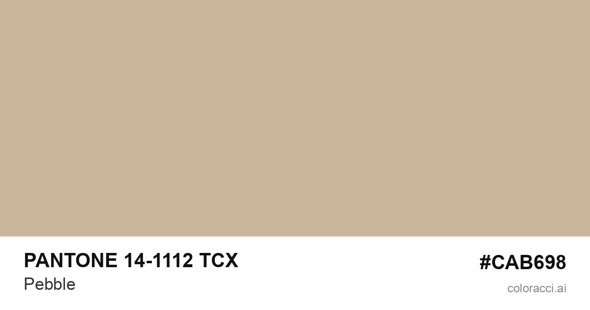 PANTONE 14-1112 TCX Pebble color swatch #CAB698