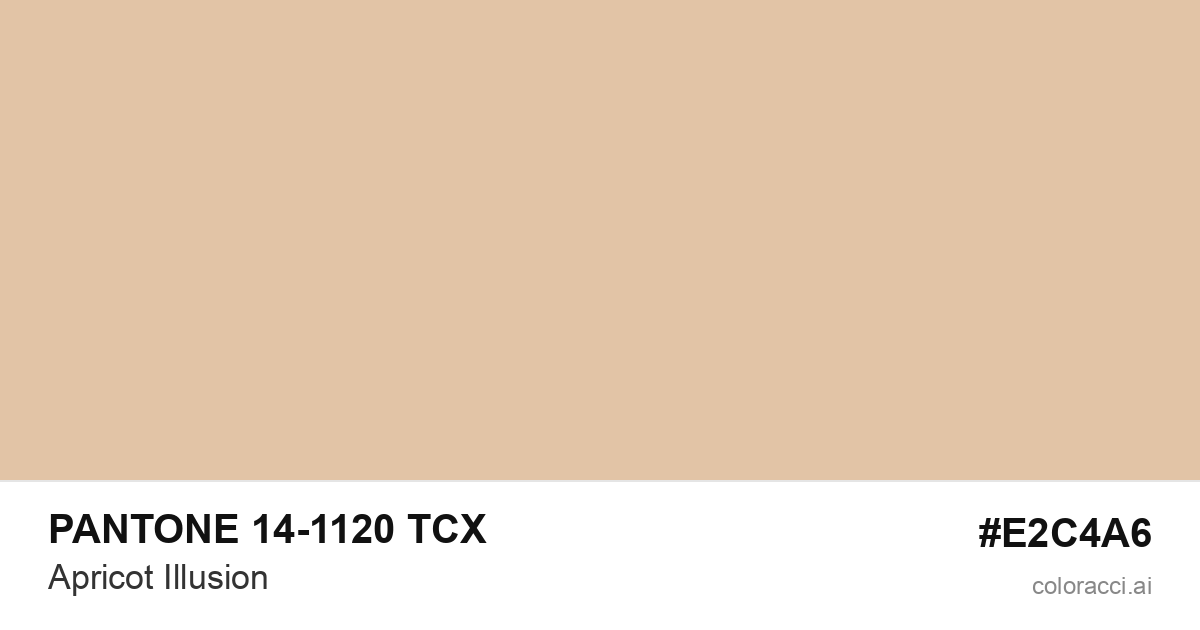PANTONE 14-1120 TCX Apricot Illusion color swatch #E2C4A6