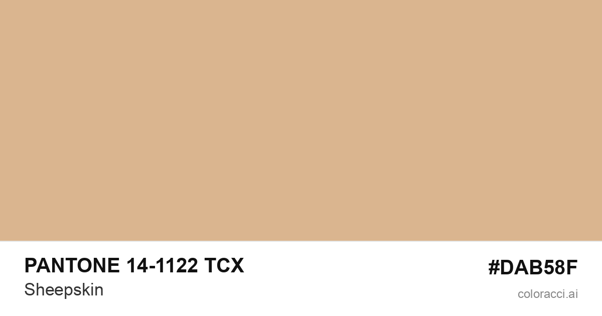 PANTONE 14-1122 TCX Sheepskin color swatch #DAB58F