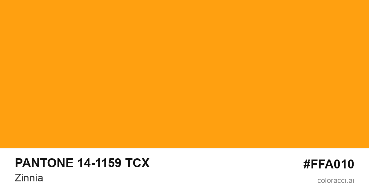 PANTONE 14-1159 TCX Zinnia color swatch #FFA010