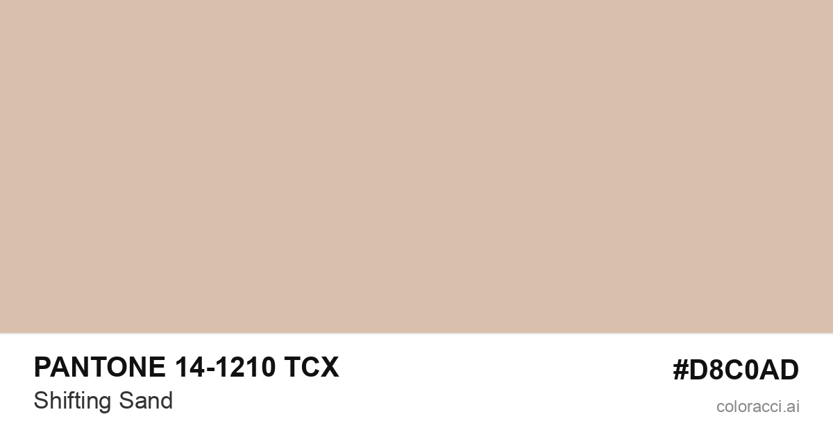 PANTONE 14-1210 TCX Shifting Sand color swatch #D8C0AD